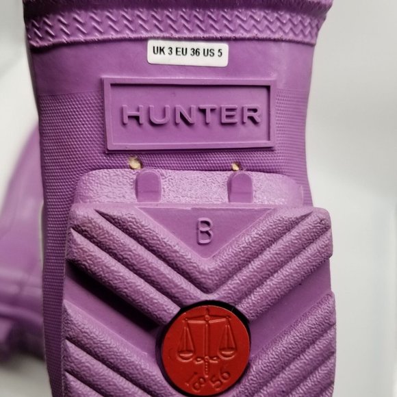 Hunter Original Tour Gloss Purple Tall Rain Boots Size 5 B - Picture 5 of 6